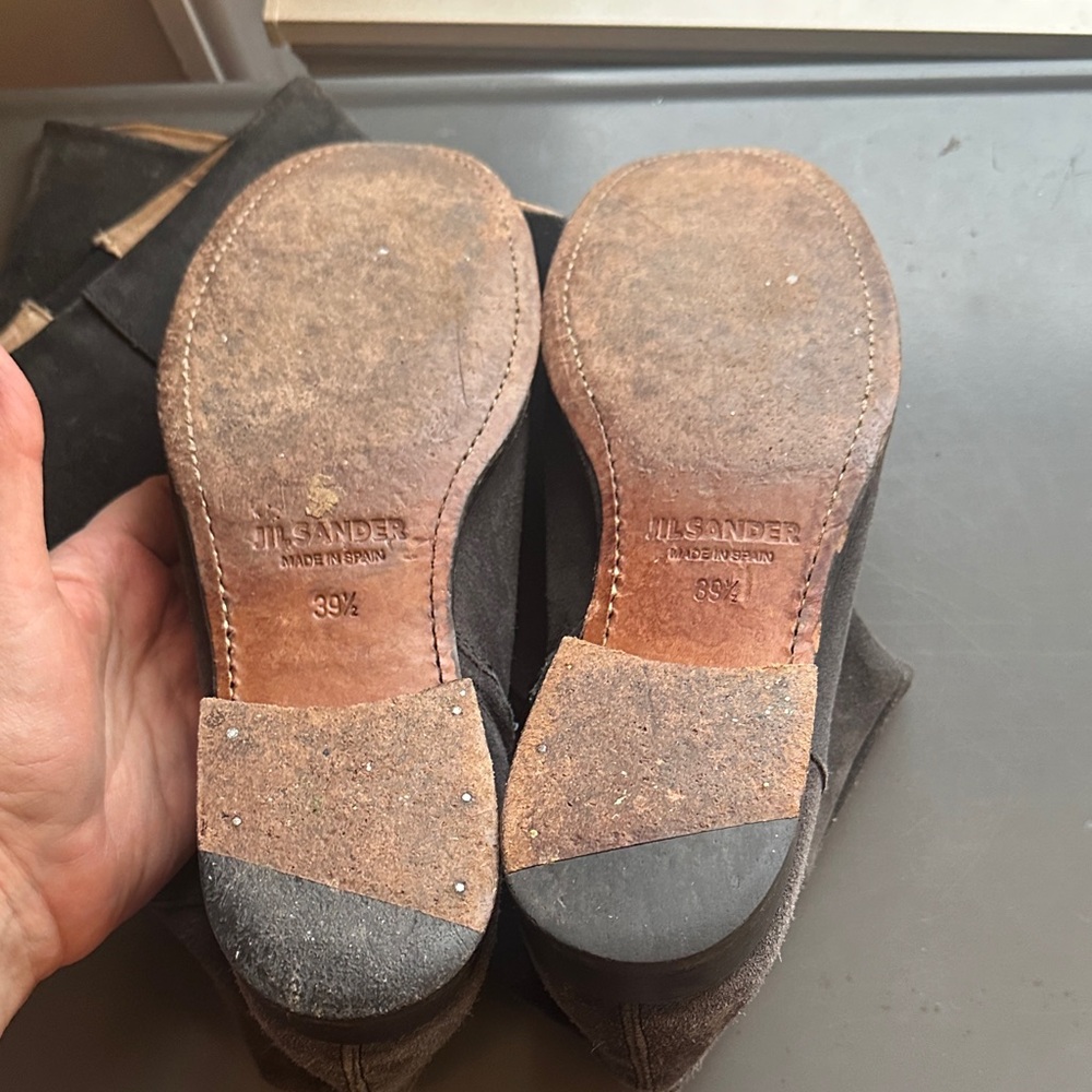 Jil Sander Long Grey Suede Women's Boots size 39.5 Spain (size 9-9.5 US) - Picture 11 of 12